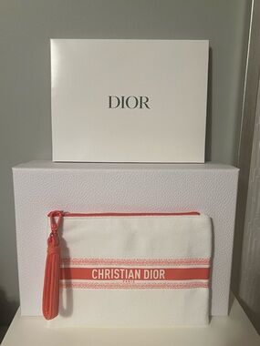 Dior Terry Cloth Pouch with Dior Box